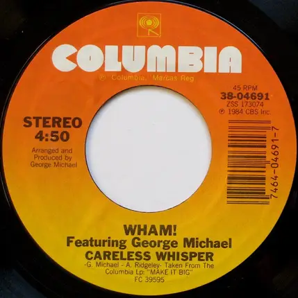 Wham! Featuring George Michael - Careless Whisper