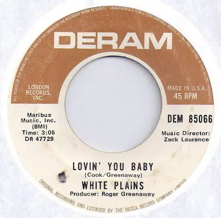 White Plains - Lovin' You Baby / Noises (In My Head)