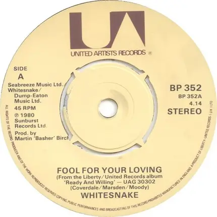 Whitesnake - Fool For Your Loving