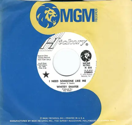 Whitey Shafer - I Need Someone Like Me