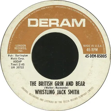 Whistling Jack Smith - I Was Kaiser Bill's Batman / The British Grin And Bear