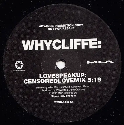 Whycliffe - Love Speak Up / Rough Side