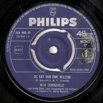 Wim Sonneveld - De Kat Van Ome Willem / Op De Step