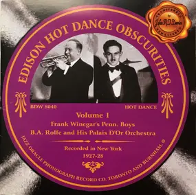 Winegar's Penn. Boys - Edison Hot Dance Obscurities Volume 1