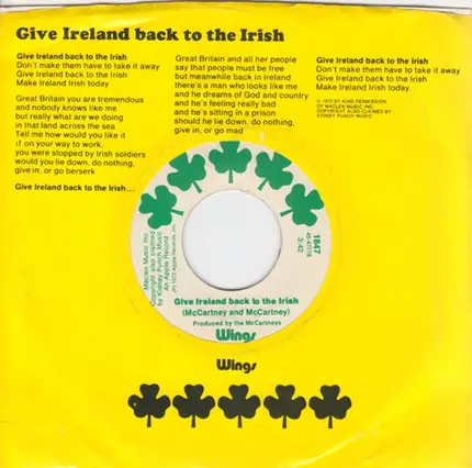 Wings - Give Ireland Back To The Irish