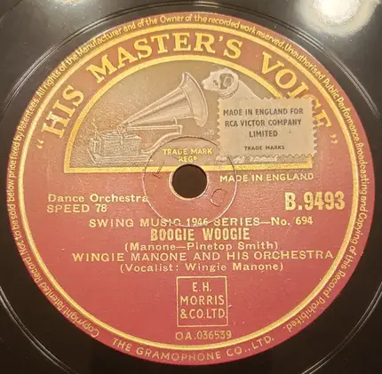 Wingy Manone & His Orchestra - I Ain't Got Nobody / Boogie Woogie