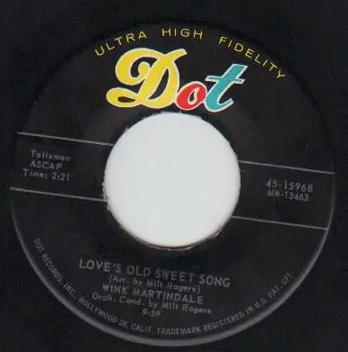 Wink Martindale - Deck Of Cards / Love's Old Sweet Song