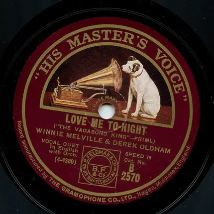Winnie Melville & Derek Oldham - Love Me To-Night / Only A Rose