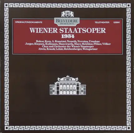 Wiener Staatsopernchor Und Orchester Der Wiener Staatsoper , Various - Wiener Staatsoper 1934