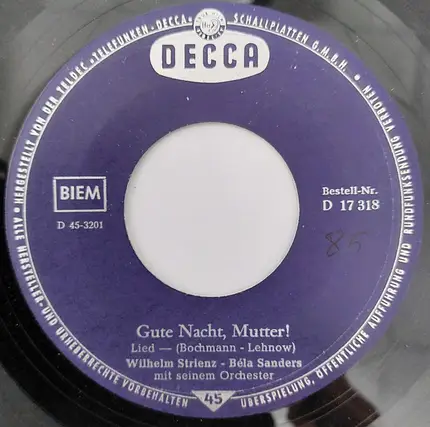 Wilhelm Strienz - Heimat, Deine Sterne / Gute Nacht, Mutter!