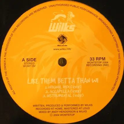 Wilks - Like Them Betta Than Wi