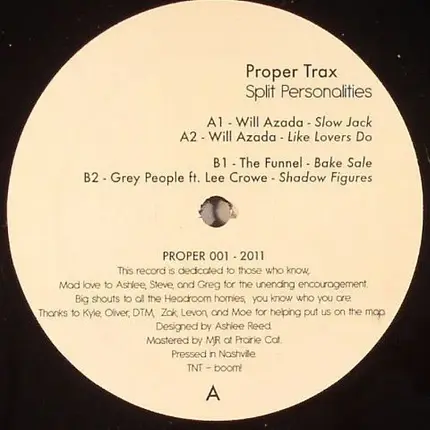 Will Azada / The Funnel / Grey People ft. Lee Crowe - Split Personalities EP