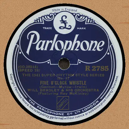 Will Bradley And His Orchestra - Five O'Clock Whistle / Scrub Me, Mama, With A Boogie Beat