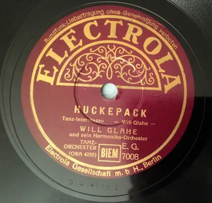 Will Glahe Und Sein Harmonika-Orchester - Huckepack / Favorit