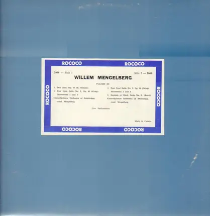 Willem Mengelberg - Volume XI