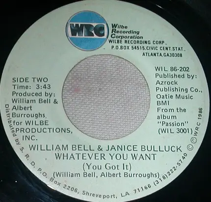 William Bell & Janice Bullock - Whatever You Want (You Got It)