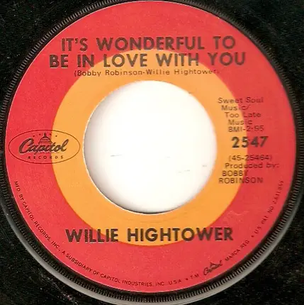 Willie Hightower - Ooh Baby How I Love You / It's Wonderful To Be In Love With You