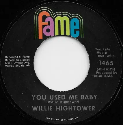 Willie Hightower - Walk A Mile In My Shoes / You Used Me Baby