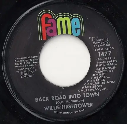 Willie Hightower - Back Road Into Town / Poor Man