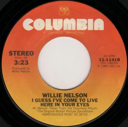 Willie Nelson - Angel Flying Too Close To The Ground / I Guess I've Come To Live Here In Your Eyes