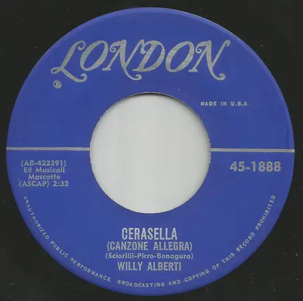 Willy Alberti - Marina / Cerasella (Canzone Allegra)