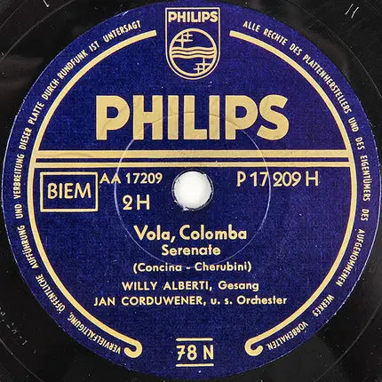 Willy Alberti - Luna Rossa / Vola, Colomba