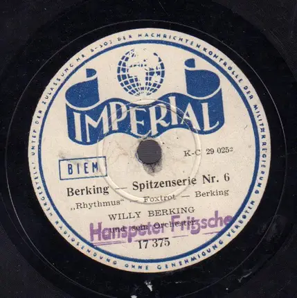Willy Berking Und Sein Orchester - Berking-Spitzenserie Nr. 6