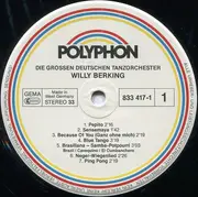 LP - Willy Berking - Die Grossen Deutschen Tanzorchester