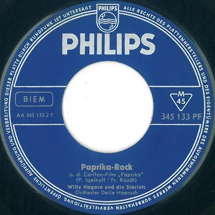 Willy Hagara Und Die Starlets - Du Bist Schön / Paprika-Rock