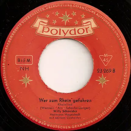 Willy Schneider - Anka Marianka / Wer Zum Rhein Gefahren