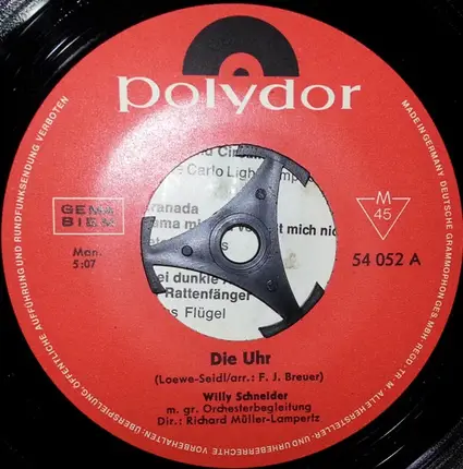 Willy Schneider - Die Uhr / Tom Der Reimer
