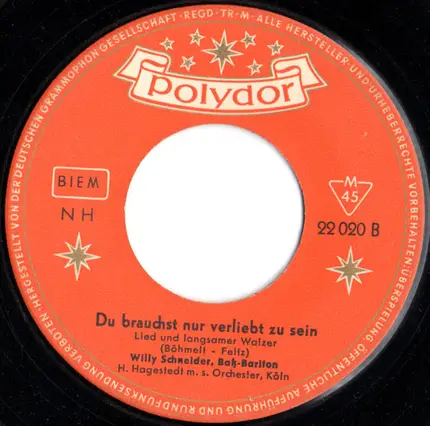 Willy Schneider - Man Müßte Nochmal Zwanzig Sein / Du Brauchst Nur Verliebt Zu Sein
