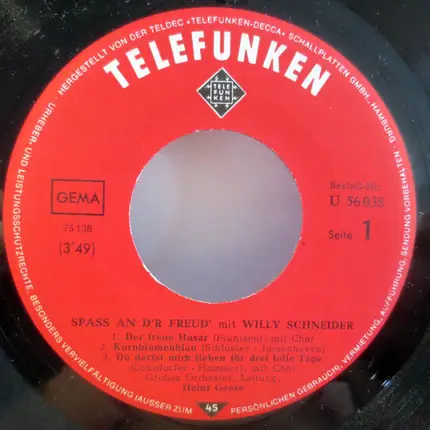 Willy Schneider - Spass an der Freud