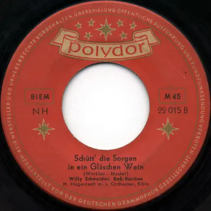 Willy Schneider - Wenn Das Wasser Im Rhein Gold'ner Wein Wär'