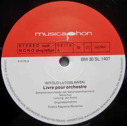 Lutoslawski / Baird - Livre Pour Orchestre / Symphony No.3