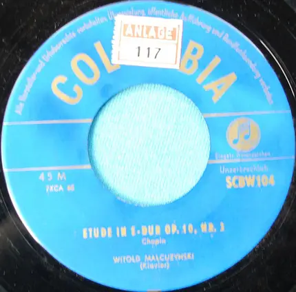 Witold Malcuzynsky - Etude In Ges-Dur - Etude In C-Moll - Etude In E-Dur