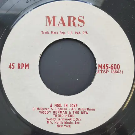 Woody Herman And His Third Herd - Buck Dance/ A Fool In Love