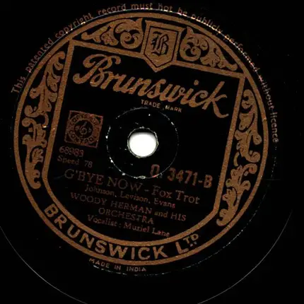 Woody Herman And His Orchestra - G' Bye Now / By-U By-O (The Lou'siana Lullaby)
