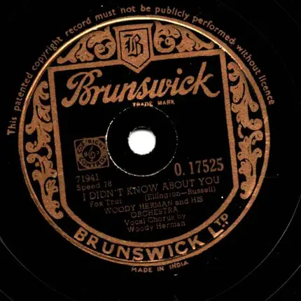 Woody Herman And His Orchestra - I Didn't Know About You / Saturday Night (Is The Loneliest Night Of The Week)