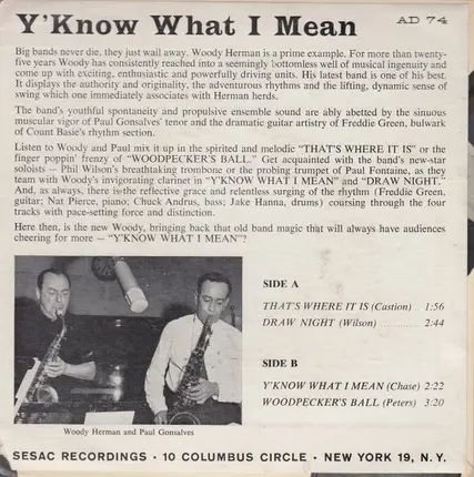 Woody Herman And His Orchestra - Y'Know What I Mean