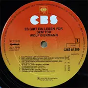 LP - Wolf Biermann - Es Gibt Ein Leben Vor Dem Tod - Gatefold