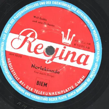 Wolf Gabbe und sein Orchester - Kalahari / Harlekinade