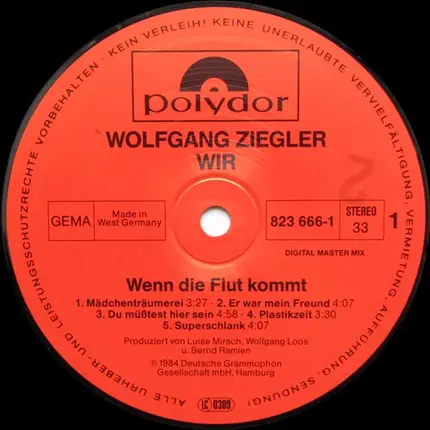Wolfgang Ziegler , Wir - Wenn die Flut Kommt