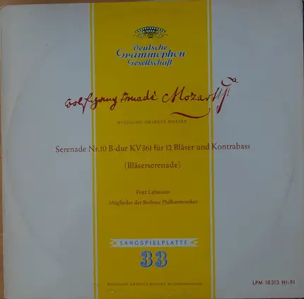 Mozart - Serenade Nr.10 B-dur KV 361 Für 12 Bläser Und Kontrabass (Bläserserenade)