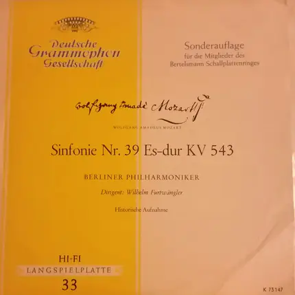 Mozart - Berliner Philharmoniker (Furtwängler) - Sinfonie Nr. 39 Es-Dur KV 543