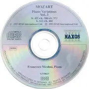 CD - Wolfgang Amadeus Mozart - Francesco Nicolosi - Piano Variations Vol. 3 ( K. 455 • K. 460 • K. 500 • K. 573 • K. 613)
