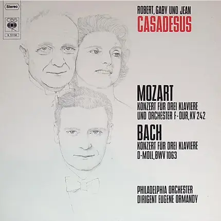 Mozart / J.S. Bach - Robert, Gaby & Jean Casadesus - Konzert Für Drei Klaviere