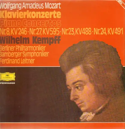Wolfgang Amadeus Mozart - Wilhelm Kempff / Berliner Philharmoniker / Bamberger Symphoniker , Ferdin - Klavierkonzerte Nr. 8 C-Dur, Nr. 27 B-Dur, Nr. 23 A-Dur and Nr. 24 C-Moll