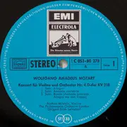 LP - Mozart - Violinkonzerte Nr.4 D-Dur KV 218 Und Nr.5 A-Dur KV 219