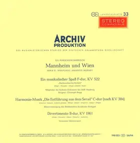 Wolfgang Amadeus Mozart - Ein Musikalischer Spaß KV 522 /'Die Entführung Aus Dem Serail' (Nach KV 384) / Divertiment KV 196 F